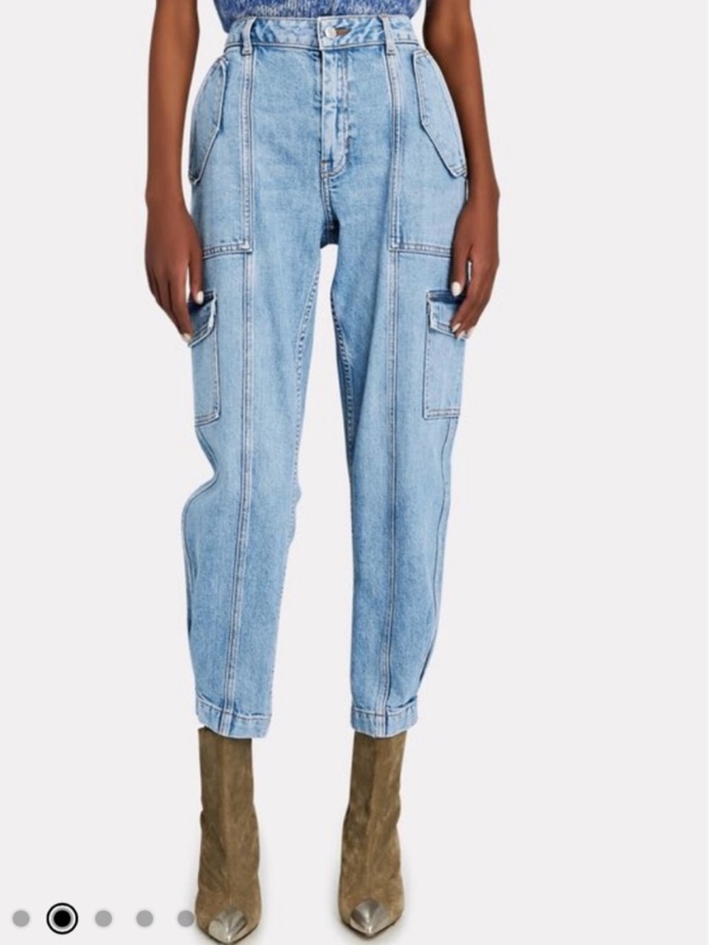 Derek Lam 10 Crosby Elian Utility Cargo Jeans Light Wash Size 26 $395